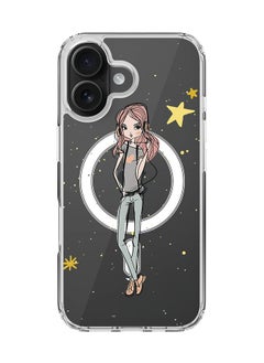 For iPhone 16 Case [Compatible with MagSafe] Slim Magnetic cover Clear Phone Case - Girl Next Door