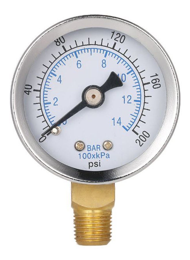 NIBEMINENT - Water Pressure Dial Hydraulic Gauge White/Silver/Gold - Image 1