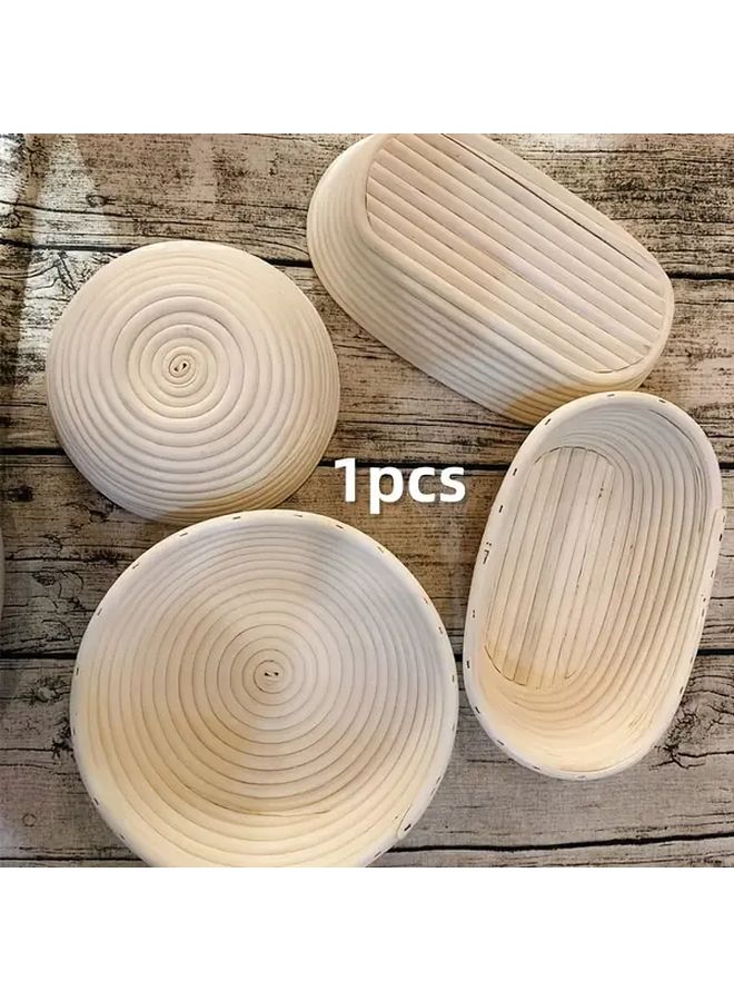European Fermentation Basket Vietnamese Rattan Bread Baking Tool Rustic Round Handwoven Odorless 1pc Woven Bread Basket - Image 1