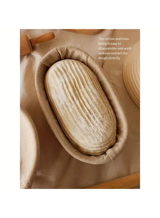 European Fermentation Basket Vietnamese Rattan Bread Baking Tool Rustic Round Handwoven Odorless 1pc Woven Bread Basket - Image 2
