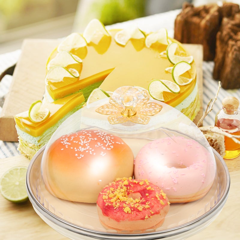 🍳 حامل كيك سيراميكي مزخرف مع غطاء قبة للاحتفالات والمناسبات 20 5 20 5 12 سم طقم من قطعتين - Image 2