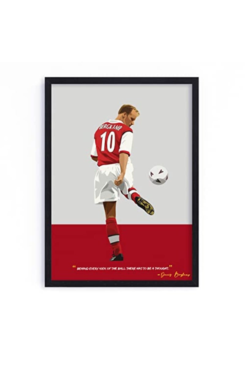 QUOTE - UNQUOTE ART Arsenal Framed Poster - Dennis Bergkamp Football Posters - Football Wall Art - 13x17 inches - Black Frame - Image 2