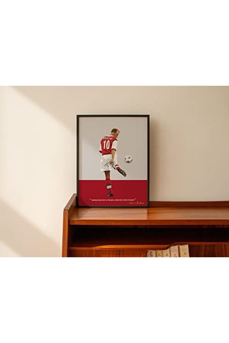 QUOTE - UNQUOTE ART Arsenal Framed Poster - Dennis Bergkamp Football Posters - Football Wall Art - 13x17 inches - Black Frame - Image 4
