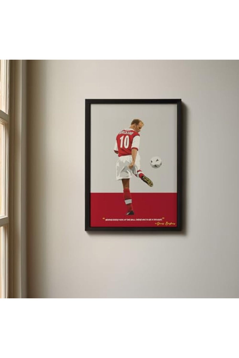 QUOTE - UNQUOTE ART Arsenal Framed Poster - Dennis Bergkamp Football Posters - Football Wall Art - 13x17 inches - Black Frame - Image 5