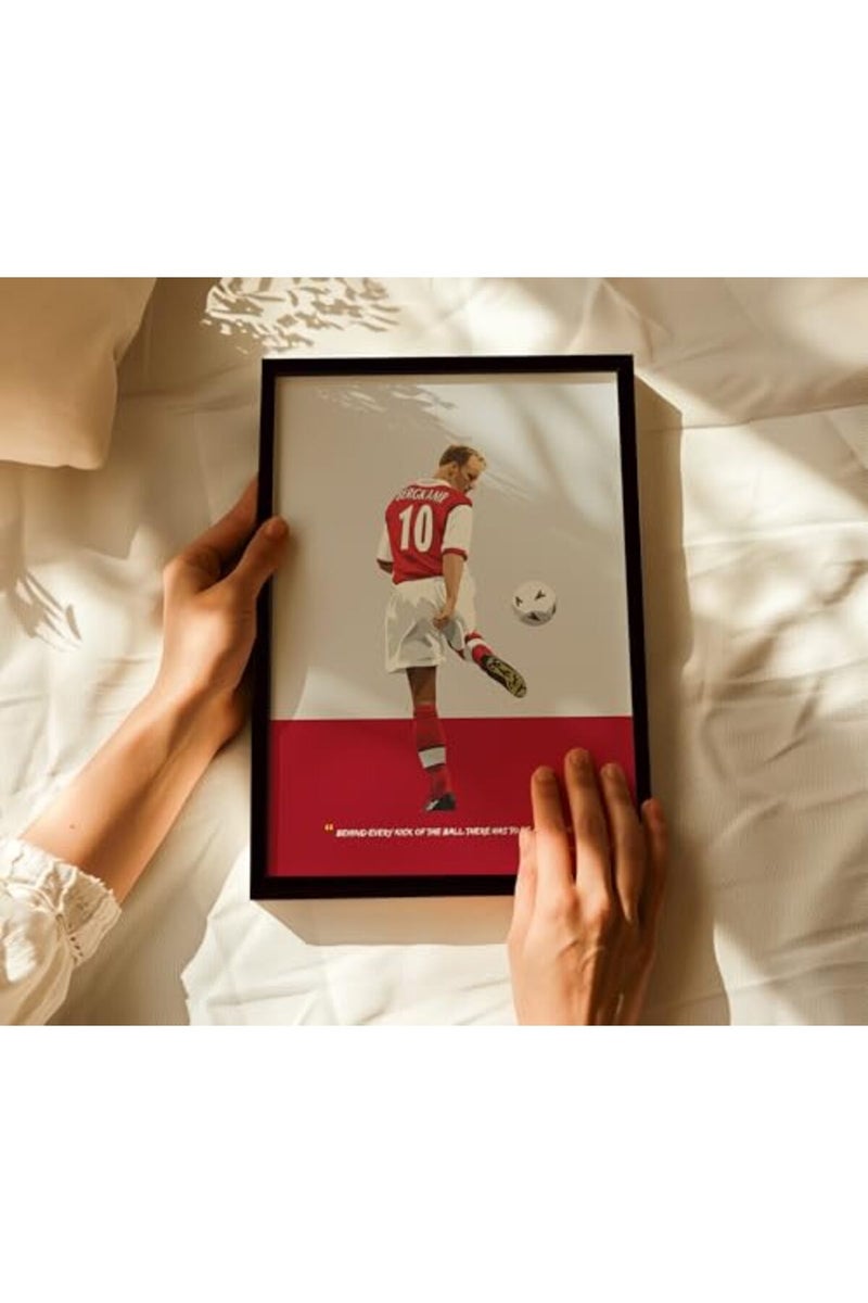 QUOTE - UNQUOTE ART Arsenal Framed Poster - Dennis Bergkamp Football Posters - Football Wall Art - 13x17 inches - Black Frame - Image 3