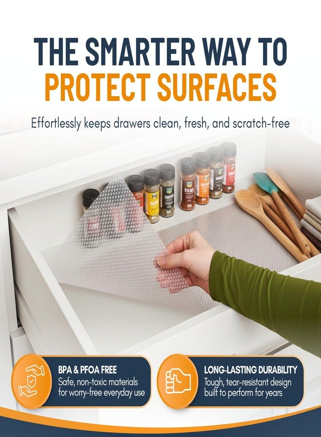 Linda's Essentials Non-Adhesive Kitchen Cabinet Drawer Liner (18" x 24") | Non-Slip Easy to Clean Kitchen Cabinet Liner, Waterproof Mat, Cabinet Liner | Roll - Image 2