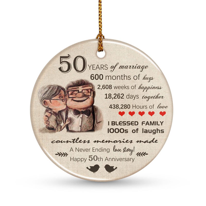 HiStock Valentines Day 50th Decoration Ornaments for Tree Wedding for Her Couple Him Grandparents Women Men Husband Wife Parents Gift - Image 1