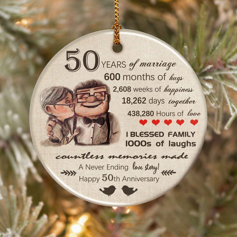 HiStock Valentines Day 50th Decoration Ornaments for Tree Wedding for Her Couple Him Grandparents Women Men Husband Wife Parents Gift - Image 3