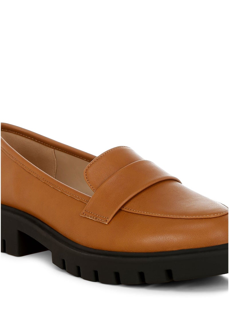 London Rag Women's Faux Leather Chunky Loafers in Tan - Image 4