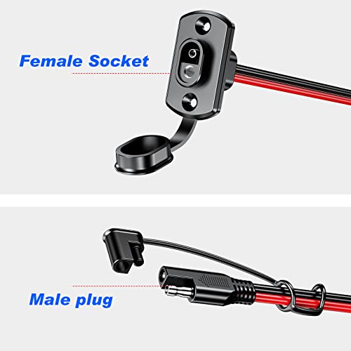Kewig SAE Quick Connector Harness, SAE Adapter Male Plug to Female Socket Cable, 1FT 12AWG SAE Extension Cord [ 2 Pack ] - Image 2