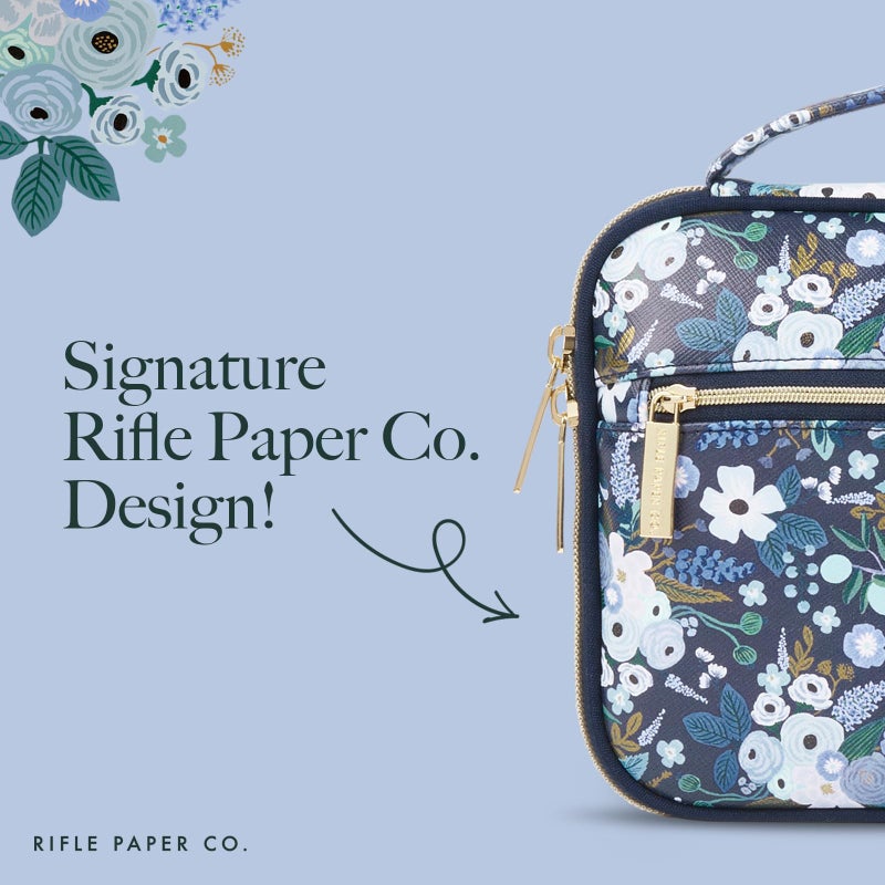 CASE-MATE Rifle Paper Co. Electronic Organizer Travel Case - Portable Tech Pouch w/Multiple Storage Mesh Pockets for Cable, Cord, Charger, Power Bank, AirPods - Airplane Travel Essentials Bag -Garden Party Blue - Image 2