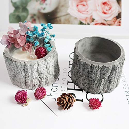 NINEXY Tree Stump Flower Pot Silicone Mold for Epoxy Resin Concrete Succulent Planter Clay Cement Mould Candle Holder Mold - Image 4