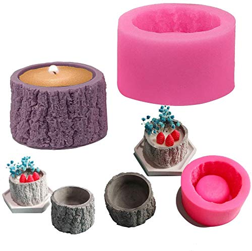 NINEXY Tree Stump Flower Pot Silicone Mold for Epoxy Resin Concrete Succulent Planter Clay Cement Mould Candle Holder Mold - Image 1