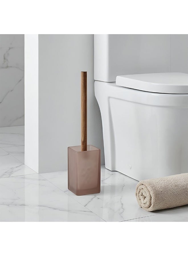 DANUBE HOME فرشاة مرحاض زجاجية فيلورا 9.1 × 9.1 × 38 سم بني موكا - Image 3