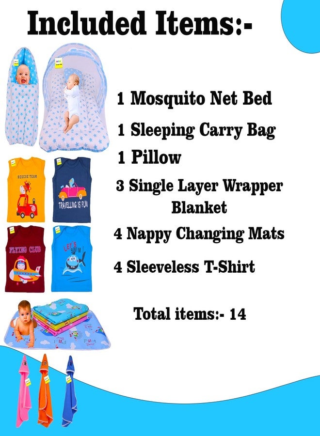 Kwitchy New Born Baby All in One Gift Pack Daily Essential Items Combo (0-6 Months) Blue - Image 3