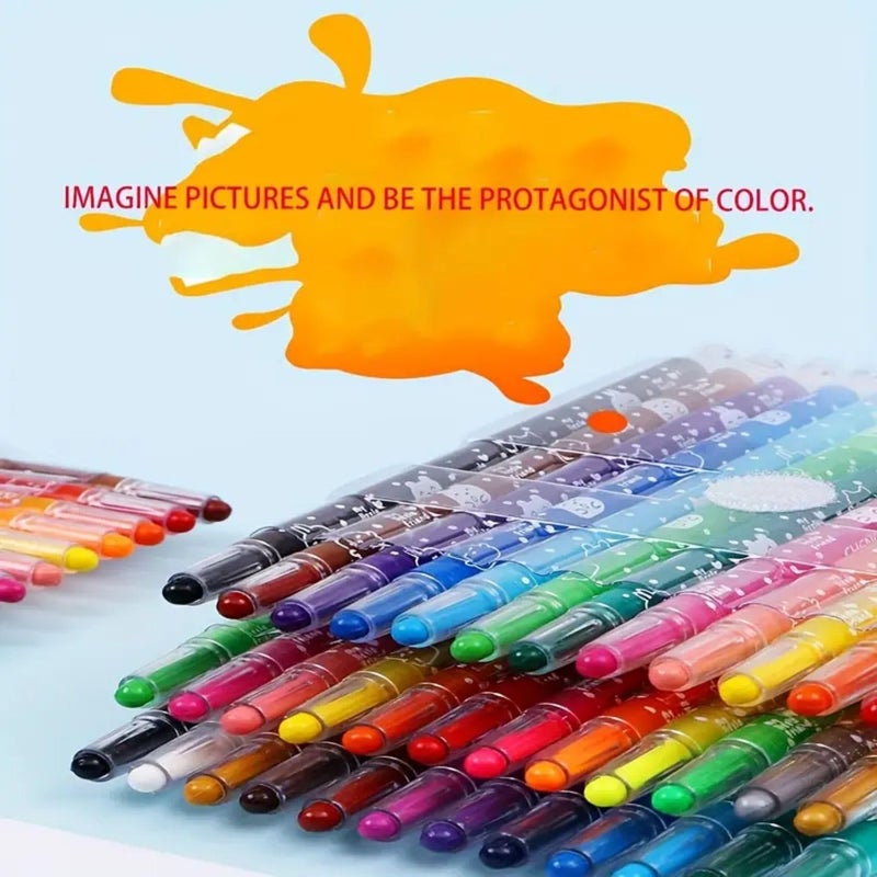 PROBABE 24 Piece Twist Crayon Marker Pen Set for Kids – Smooth, Vibrant, Non-Toxic, Easy Grip, Washable, Cute Animal Design School Art Supplies, and Gifting – Safe for Toddlers and Children - Image 2