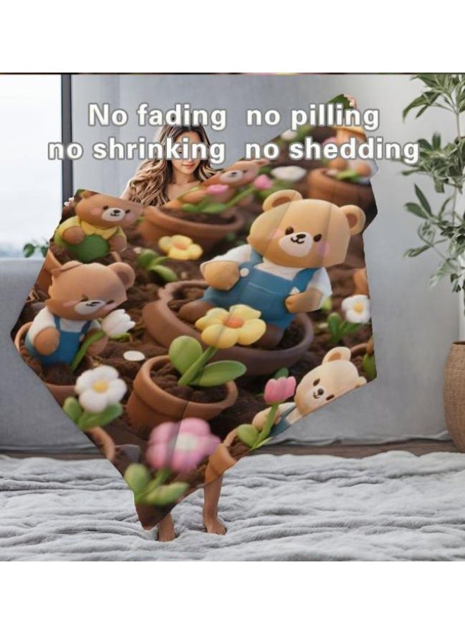 عام بطانية رقيقة من الفانيلا الكرتونية للأطفال والرضع (دافئة ومريحة، ومناسبة للنوم والألعاب) 70 سم * 100 سم - Image 1