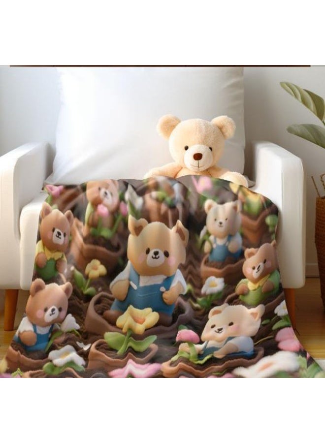 عام بطانية رقيقة من الفانيلا الكرتونية للأطفال والرضع (دافئة ومريحة، ومناسبة للنوم والألعاب) 70 سم * 100 سم - Image 3