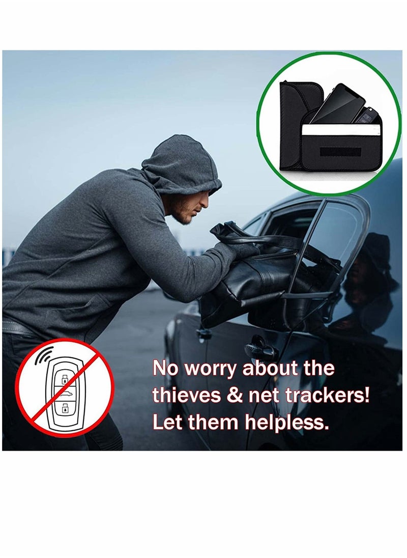 Generic - Faraday Bags for Car Keys and Cell Phone, Signal Blocking Key Pouch Wallet,  Anti Theft Car Protection, Cell Phone Signal Jammer WiFi/GSM/LTE/NFC/RFID,  Blocker 2 Pack - Image 1