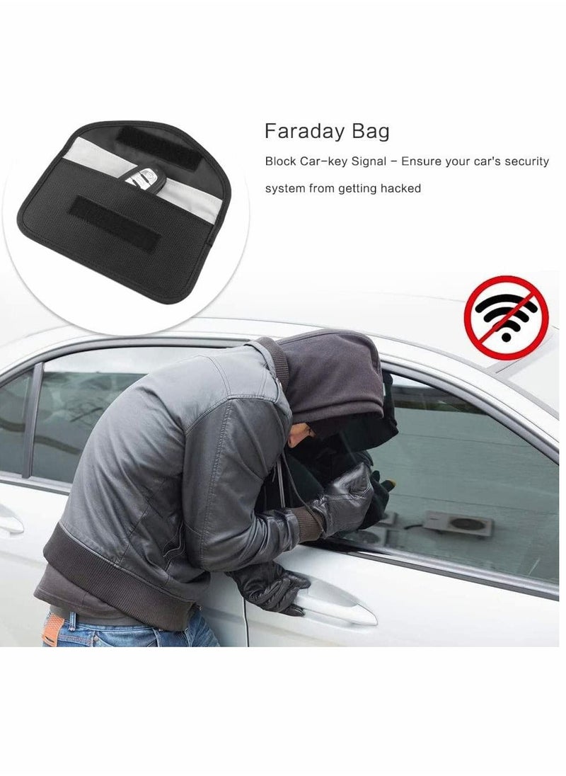 Generic - Faraday Bags for Car Keys and Cell Phone, Signal Blocking Key Pouch Wallet,  Anti Theft Car Protection, Cell Phone Signal Jammer WiFi/GSM/LTE/NFC/RFID,  Blocker 2 Pack - Image 1