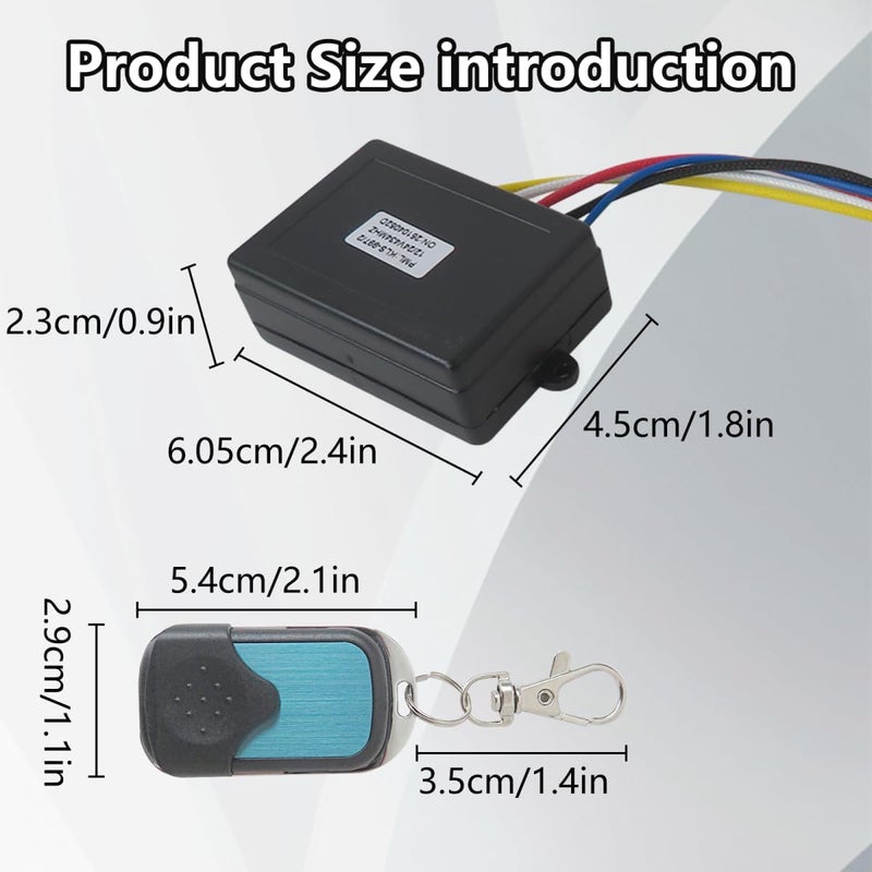Waterproof Wireless Winch Remote Control Kit - 12V/24V Universal Handset Fit for Car, Fit for Champion: 20051, 20249, 30045.30145 - Image 2