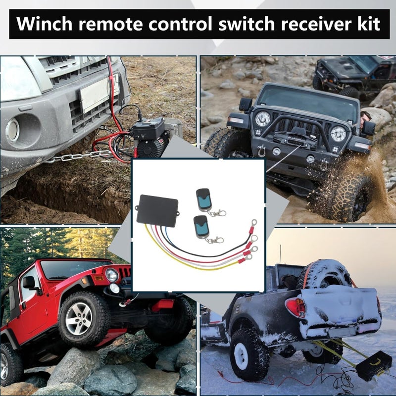 Waterproof Wireless Winch Remote Control Kit - 12V/24V Universal Handset Fit for Car, Fit for Champion: 20051, 20249, 30045.30145 - Image 3