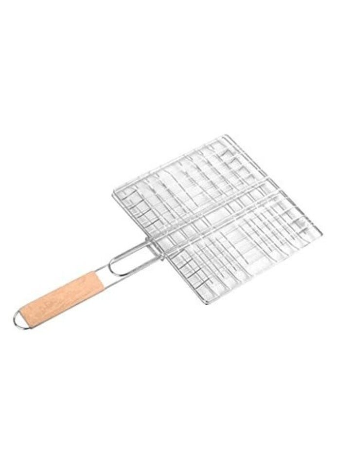 PROMASS Promass Foldable Barbecue Grilling Basket Grill Bbq Net Steak Meat Fish Vegetable Holder  - Image 1