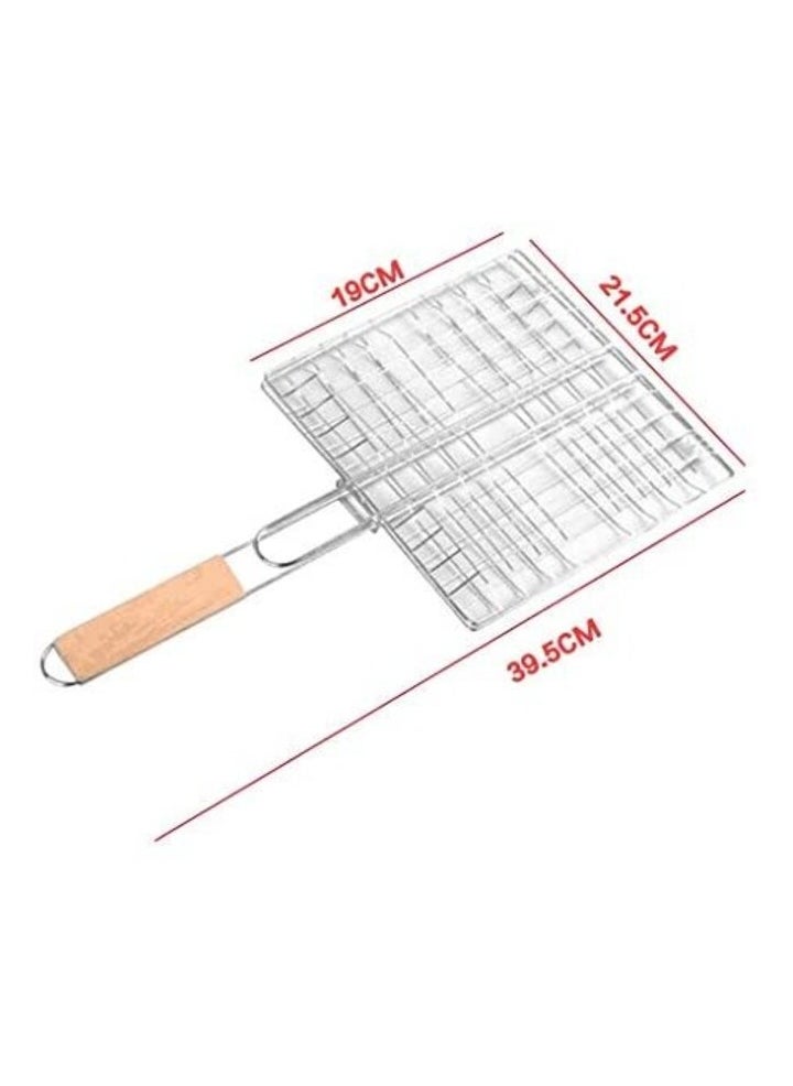 PROMASS Promass Foldable Barbecue Grilling Basket Grill Bbq Net Steak Meat Fish Vegetable Holder  - Image 3