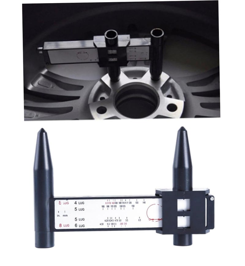 أداة قياس حافة العجلة مسطرة PCD لقياس نمط براغي العجلات المنزلق لـ 4 و5 و6 و8 براغي - Image 5