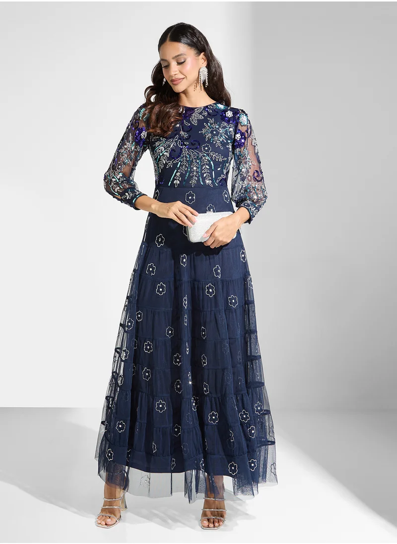 فروك اند فرل Embellished Mesh Detailed Dress