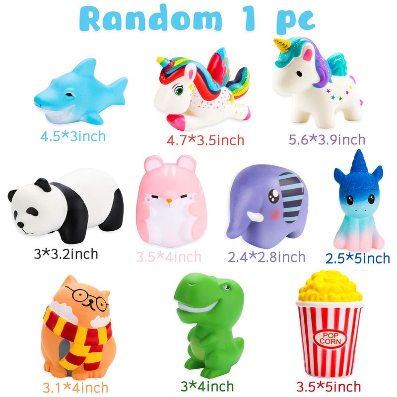 WATINC Random 70Pcs Squeeze Toys, Birthday Gifts for Kids Party Favors, Slow Rising Simulation Bread Squeeze Stress Relief Toys Goodie Bags Egg Filler, Keychain Phone Straps, 1 Jumbo Squeeze Include - Image 4