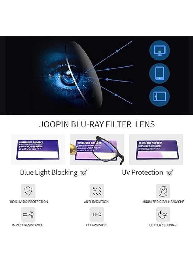 Joopin Blue Light Blocking Glasses for Men Women, Fashion Glasses Frames Blu-ray Filter Computer Gaming Glasses - Image 3