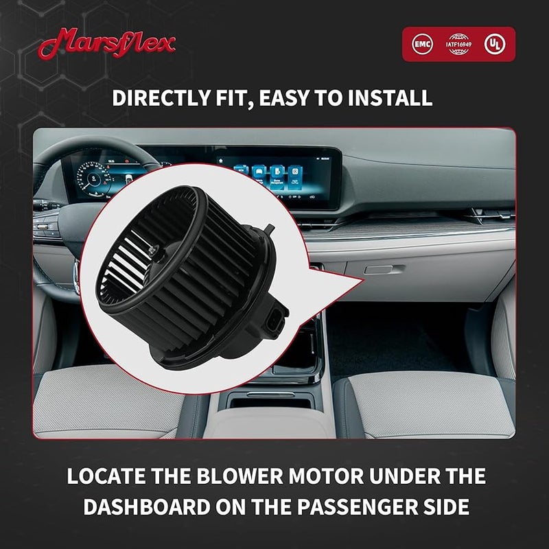 Marsflex مارسفليكس محرك منفاخ امامي 700191 لسيارة شيفروليه سيلفرادو افالانش سوبربان 2003-2011 وجي ام سي سييرا يوكون 2004 2005 2006 2007 2008 2009 2010، مروحة محرك منفاخ بديلة للسيارات OE: 88986838 - Image 5