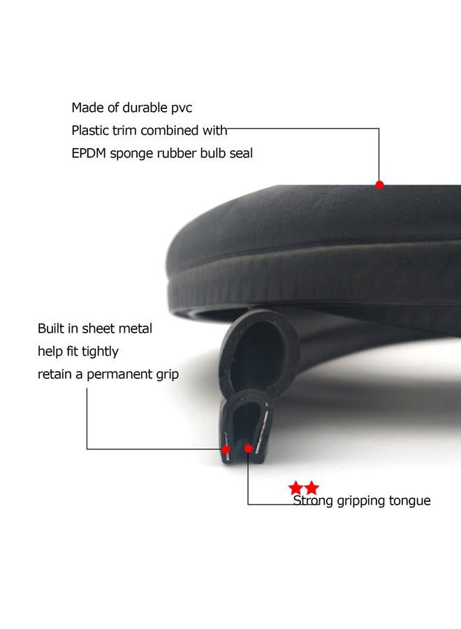Tintvent Car Door Rubber Seal Strip with Top Bulb(26Ft), Automotive Weather Stripping Soundproofing Edge Guard Trim for Cars, Trucks, Boats, and Home Applications - Image 3