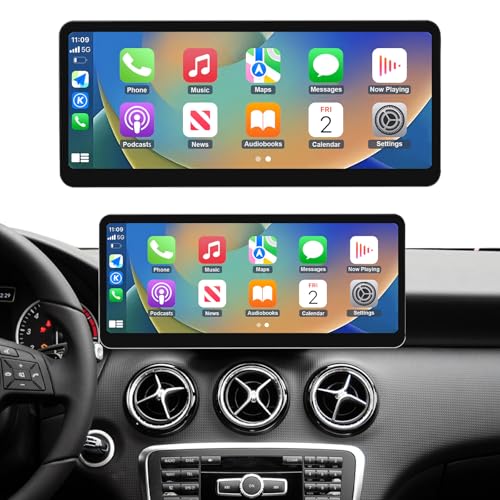 NINETOM 2026 Upgraded 123 UltraNarrow Touchscreen Wireless CarPlay Android Auto Receiver Compatible with MercedesBenz GLACLAAG Class C117X117X156 20132015 for NTG 4547 System - Image 1