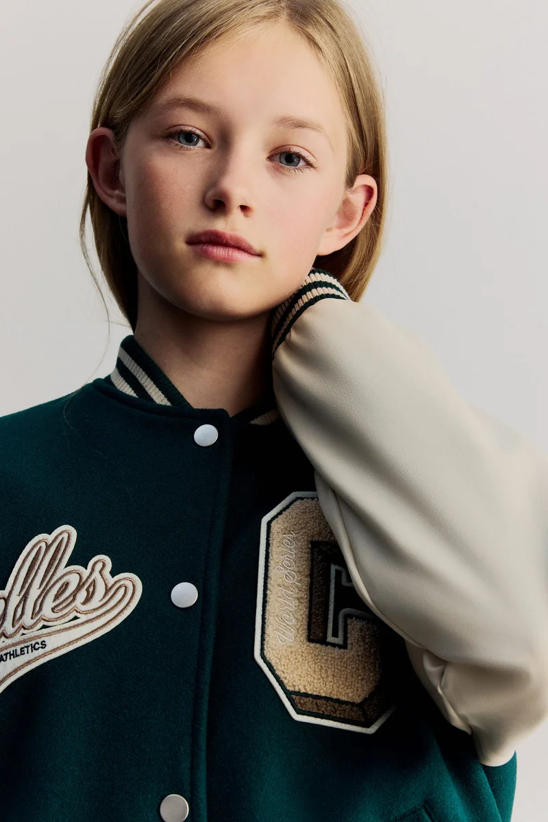 H&M Appliquéd baseball jacket