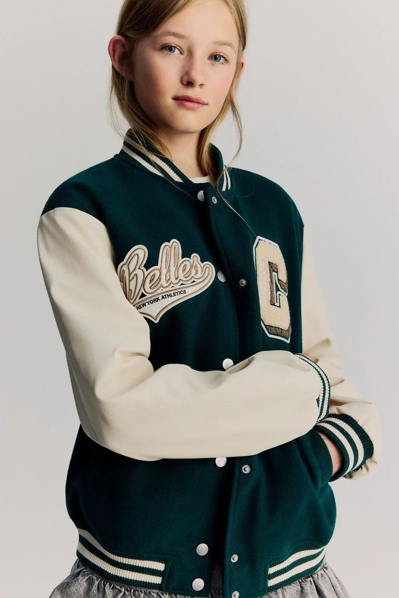 H&M Appliquéd baseball jacket