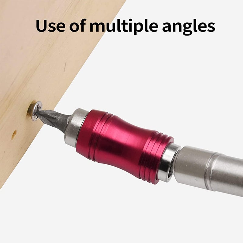 woobles 2pcs Magnetic Swiveling Bit Tip Holder, Magnetic Pivot Drill Bit Holder, Pivot Bit Holder, Magnetic Hex Shank Adapters, Can Be Bent 0-20°, The Head of The Post Can Be Rotated 360° (Style 1) - Image 3