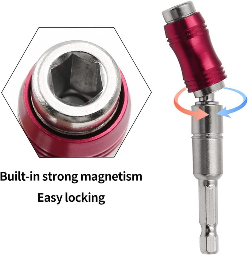 woobles 2pcs Magnetic Swiveling Bit Tip Holder, Magnetic Pivot Drill Bit Holder, Pivot Bit Holder, Magnetic Hex Shank Adapters, Can Be Bent 0-20°, The Head of The Post Can Be Rotated 360° (Style 1) - Image 4