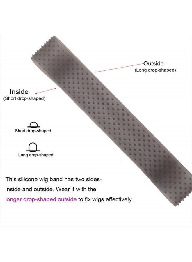 Yuriait 2 Pack Wig Grip Band Non Slip Transparent Silicone Wig Fix Silicone Wig Grip Natural Grip Headbands for Women Comfort Elastic Wig Grip Cap for Lace Wigs to Hold Wigs（light brown+black） - Image 4