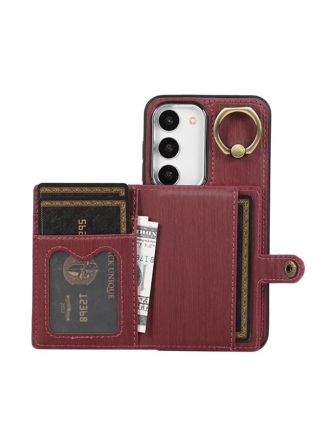 S-TOP Case For Samsung Galaxy A54 5G Brushed Texture Wallet Ring Holder Phone Case - Image 4