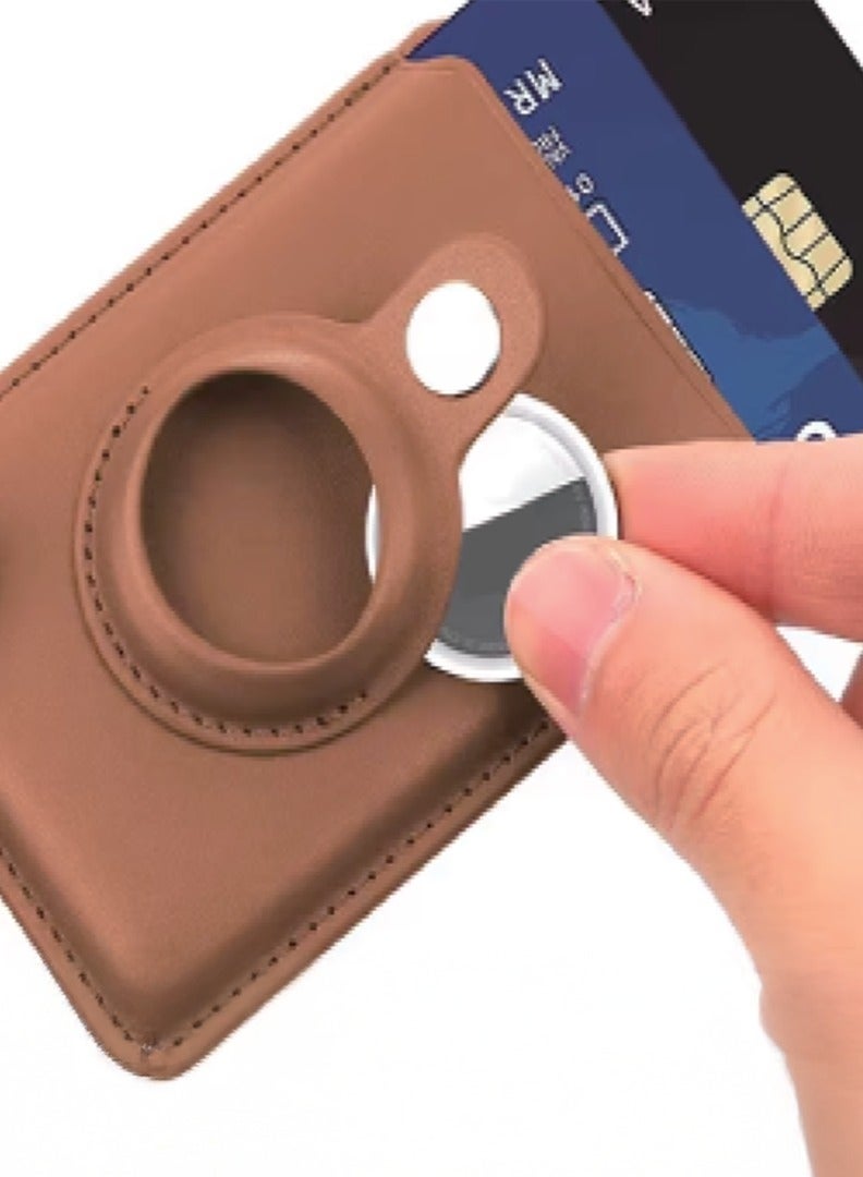 سناب محفظة جلد مغناطيسية للبطاقات مغناطيسي متعدد الوظائف مصنوع من الجلد المتين للجوال - Image 2