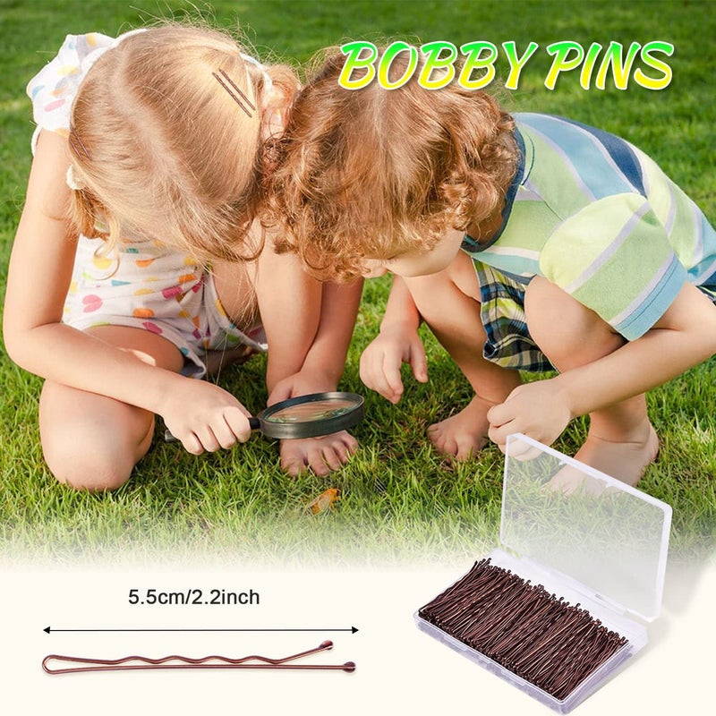 MORGLES Bobby Pins Brown, 240 Pcs Hair Pins for Women 2.2 Inches, Hair Accessories with Box - Image 2