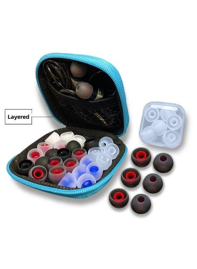 In-ear Earphone Cover Silicone Plug Soft Ear Cap Earplugs For Xiaomi Oppo Huawei Samsung Beats-Memory Capacity:White And Red★4 Pieces Each Of Large, Medium Small 【comes With Storage Box + Blue-edged Headphone Bag】 - Image 5