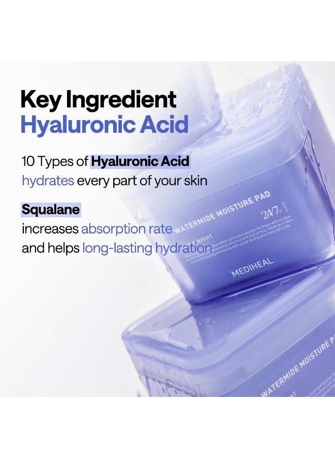 MEDIHEAL Watermide Moisture Pad — Day & Night Hydrating Toner Pads For Dry Skin, 100pcs - Image 4