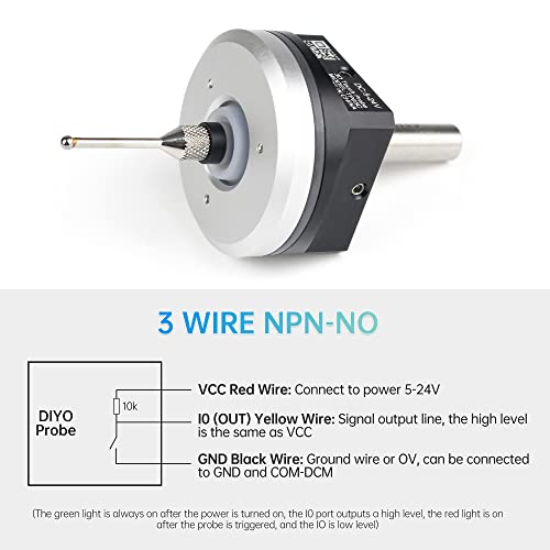 CNCTOPBAOS 3D Touch Probe Edge Finder to Find Desktop Center,V5 NPN NO 3D Edge Finder with Tip,Waterproof Anti-roll CNC Router Probe 6mm Handle Compatible with Mach3 GRBL CNC Milling Machine - Image 5