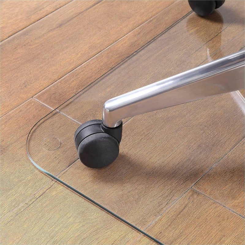 Lorell Tempered Glass Chairmat, 46" Width x 36" Depth x 0.25" Thickness, Clear, 1 Each - Image 3