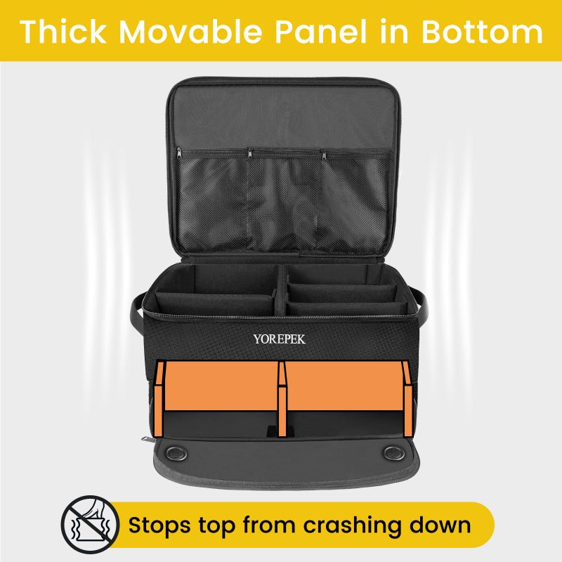 YOREPEK 2 Layer Golf Trunk Organizer, Waterproof Car Golf Locker with Separate Ventilated Compartment for 2 Pair Shoes, Golf Trunk Storage for Balls, Tees, Clothes, Gloves, Accessories, Golf Gifts - Image 3
