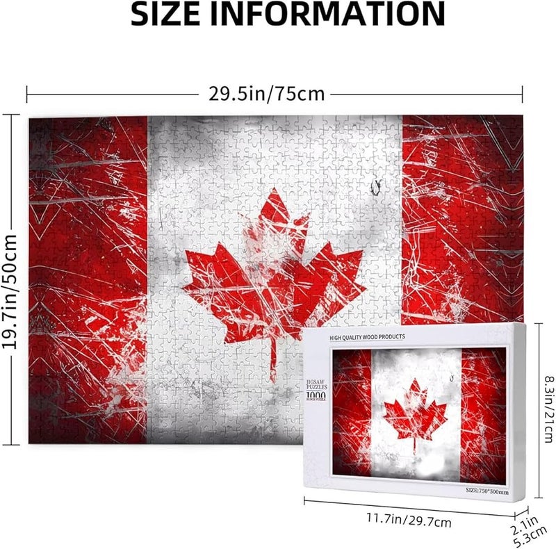 Canada Flag 1000 Piece Jigsaw Puzzle For Adults Home Decor 29 5 X 19 7 Inches - Image 4