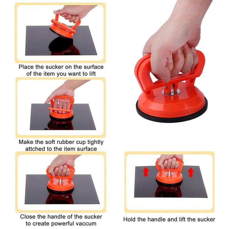 Excel Impex Heavy Duty Single Glass Lifter With Rubber Vacuum Suction Cup Glass Lifting For Lifting Glass Suction Cup Sucker Pad Dent Puller Glass Carrying Handle Lifter - Image 5